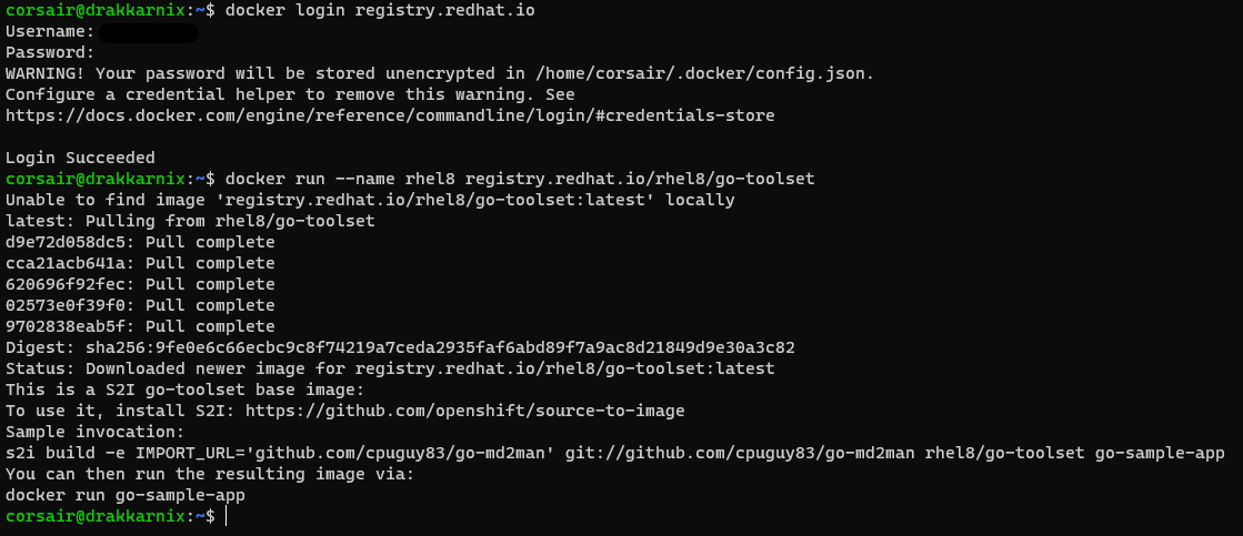 Pull the RHEL8 GO image