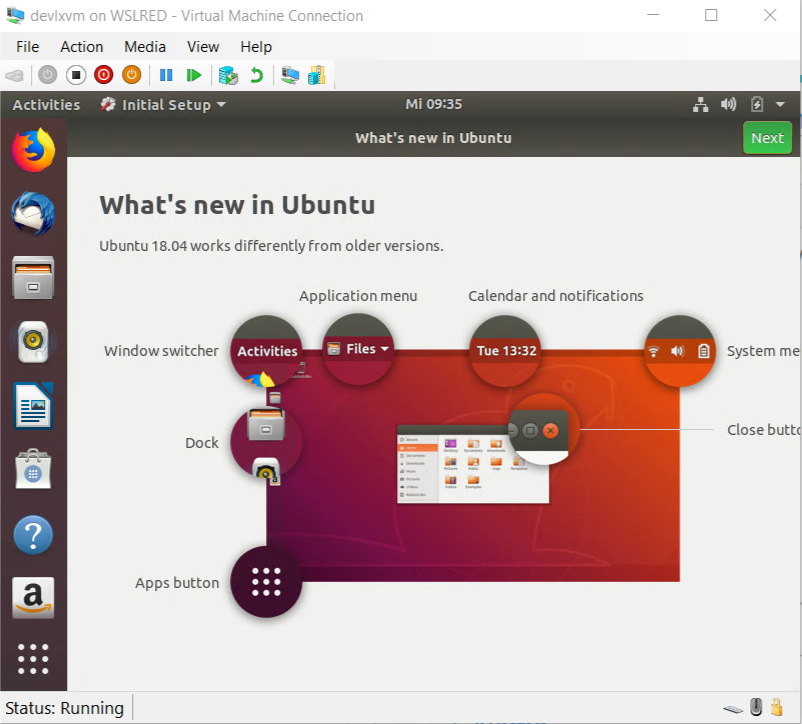 Ubuntu VM running