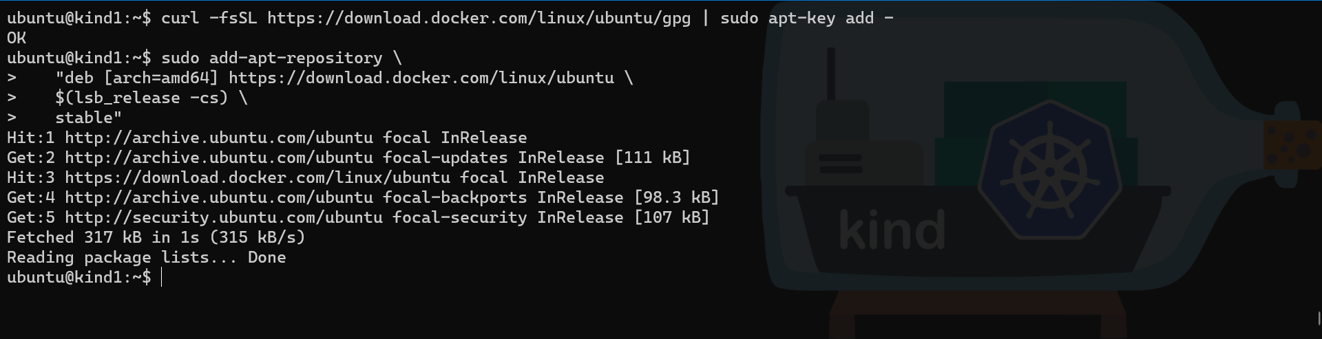 Multipass Docker repository install