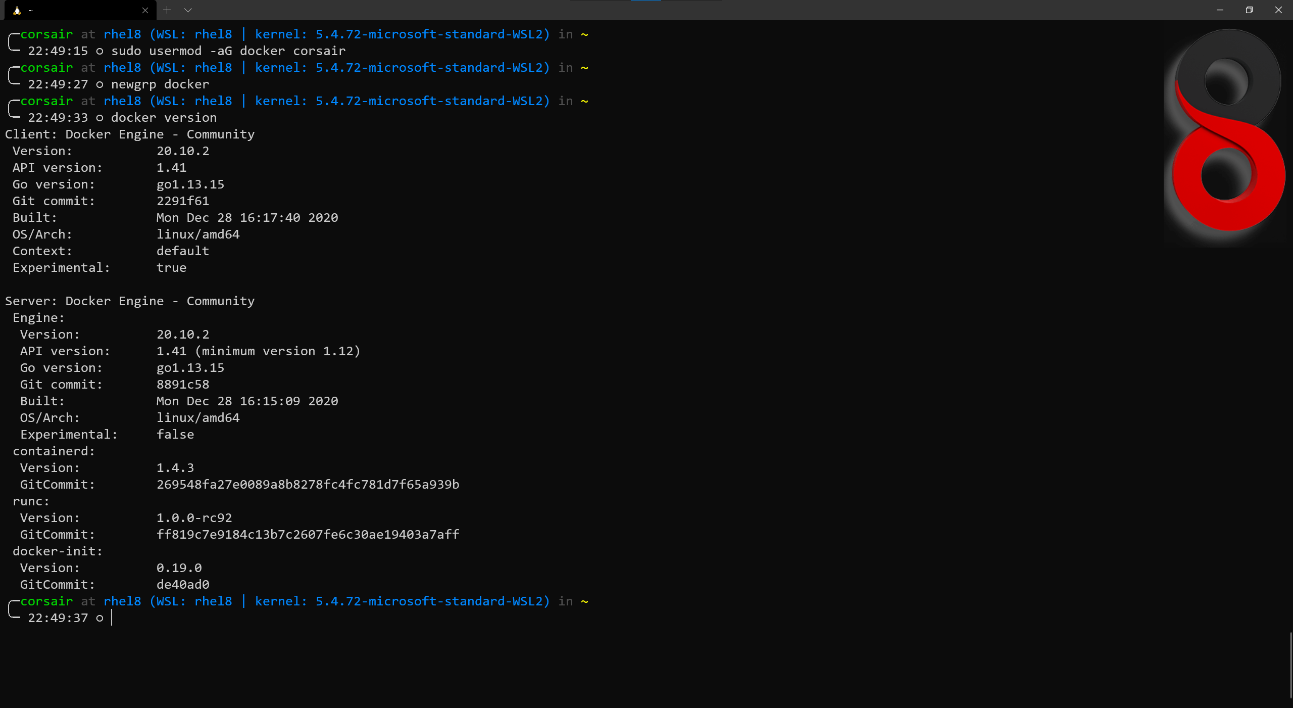 Add the user to Docker group