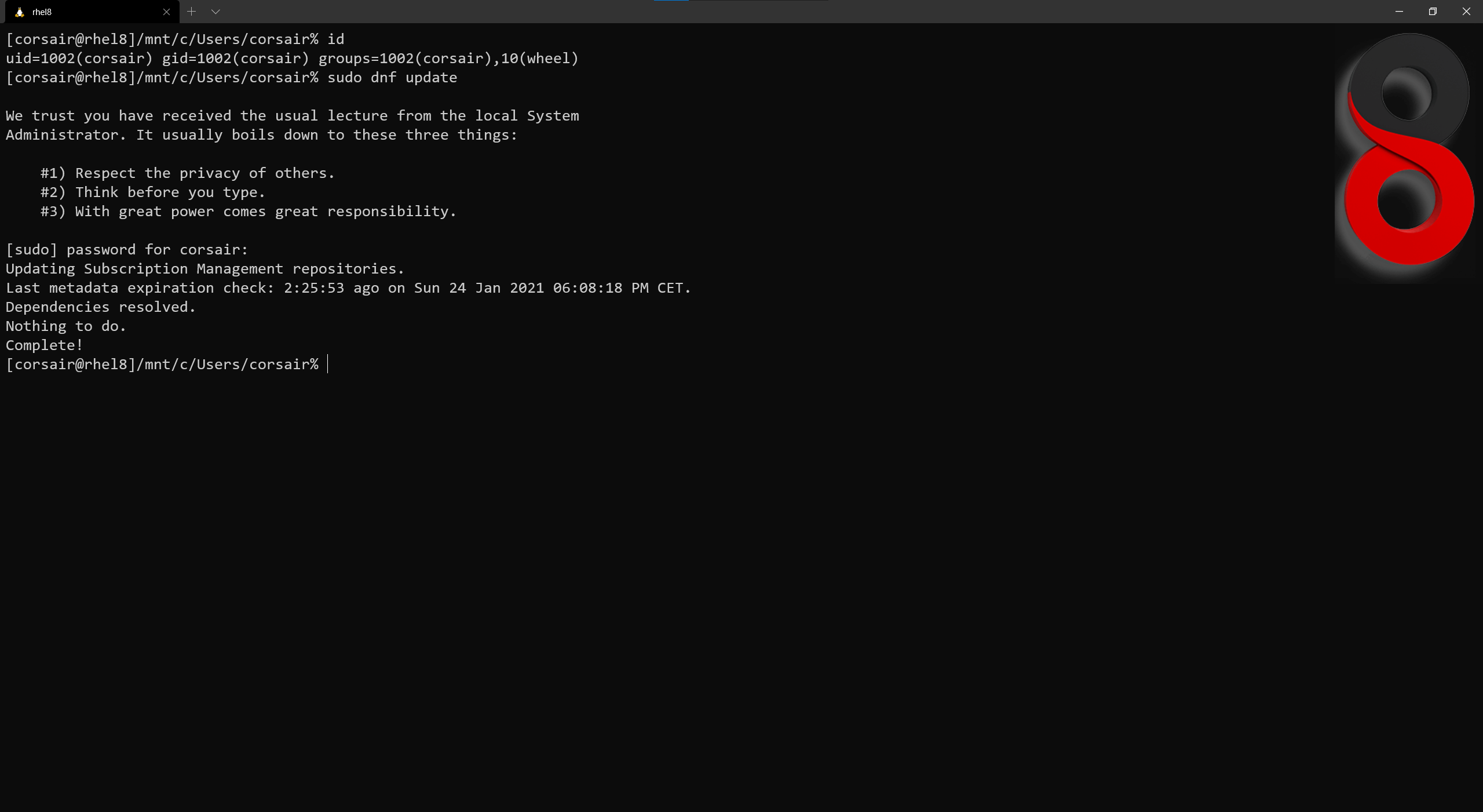 Check the user and sudo