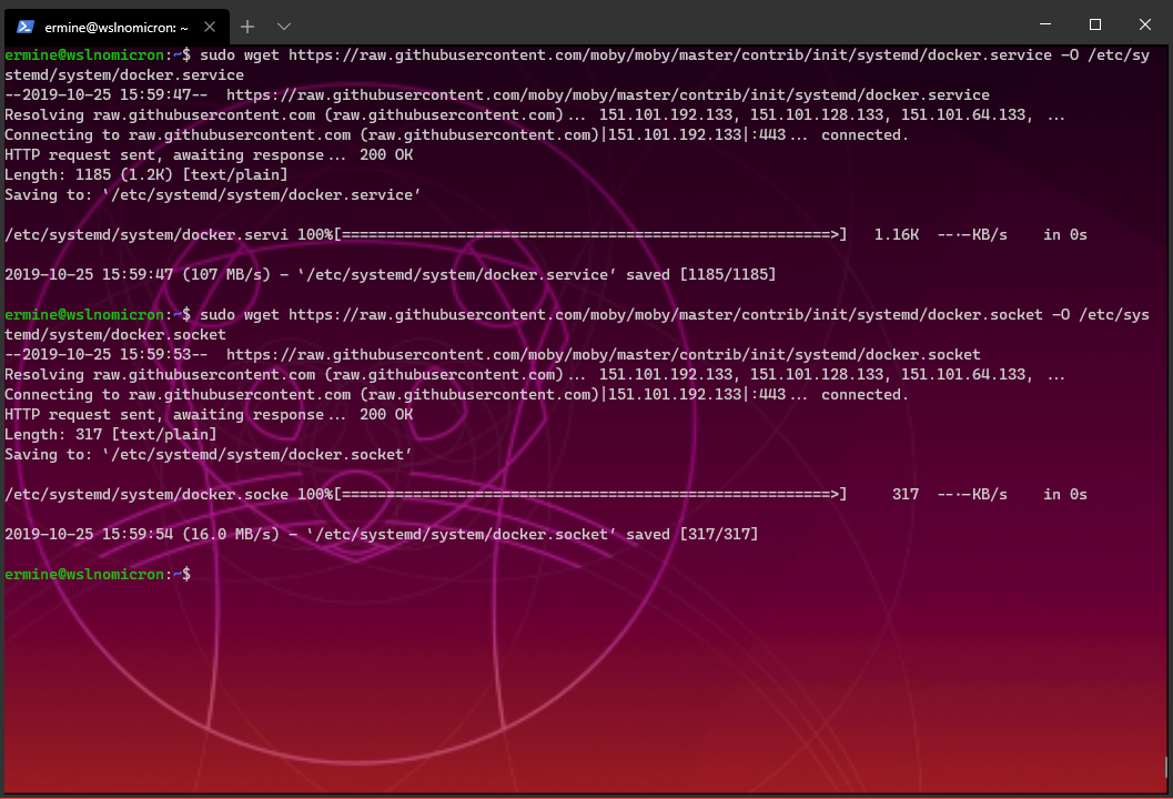 Downloading the Docker SystemD files