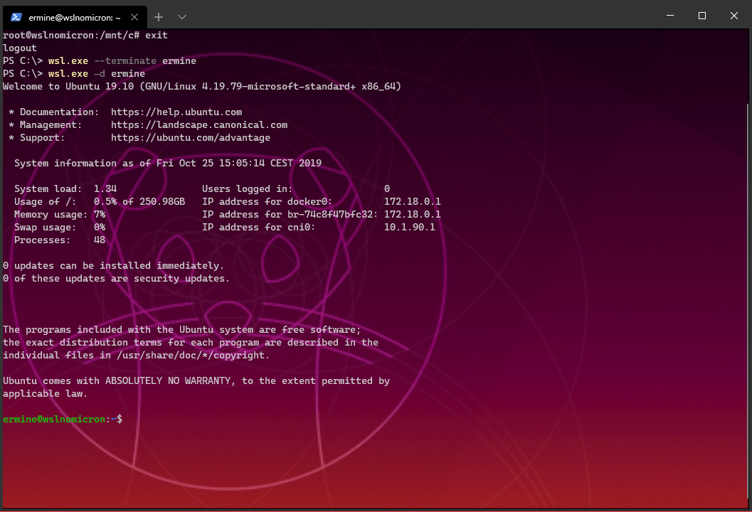 Restart the WSL2 distro