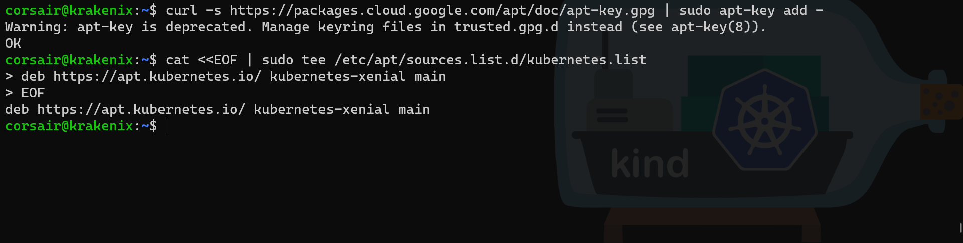 WSL2 kubeadm repository add