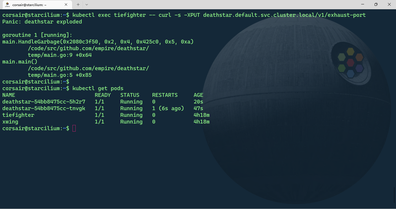 Destroy the Deathstar from a Tiefighter pod