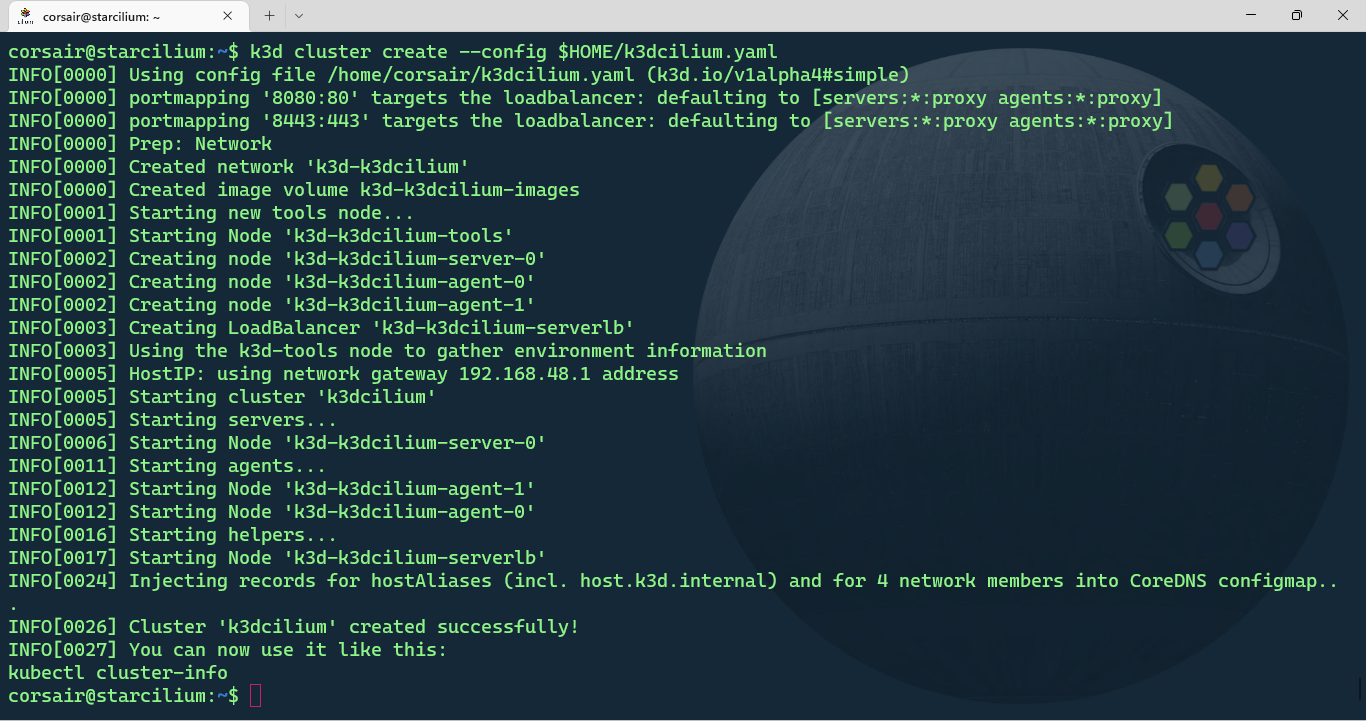 Create a k3d cluster from a config file