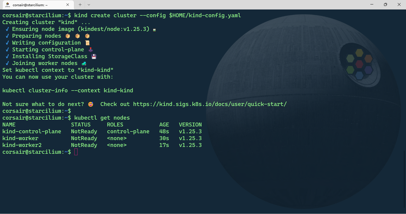 Create new KinD cluster with config file