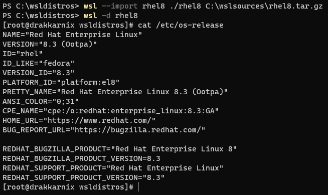 Create a new WSL distro