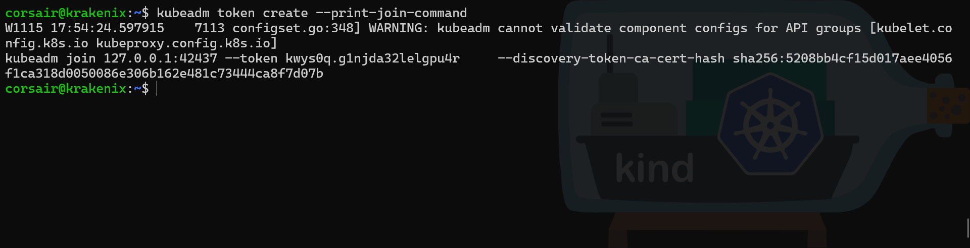 KinD create join token