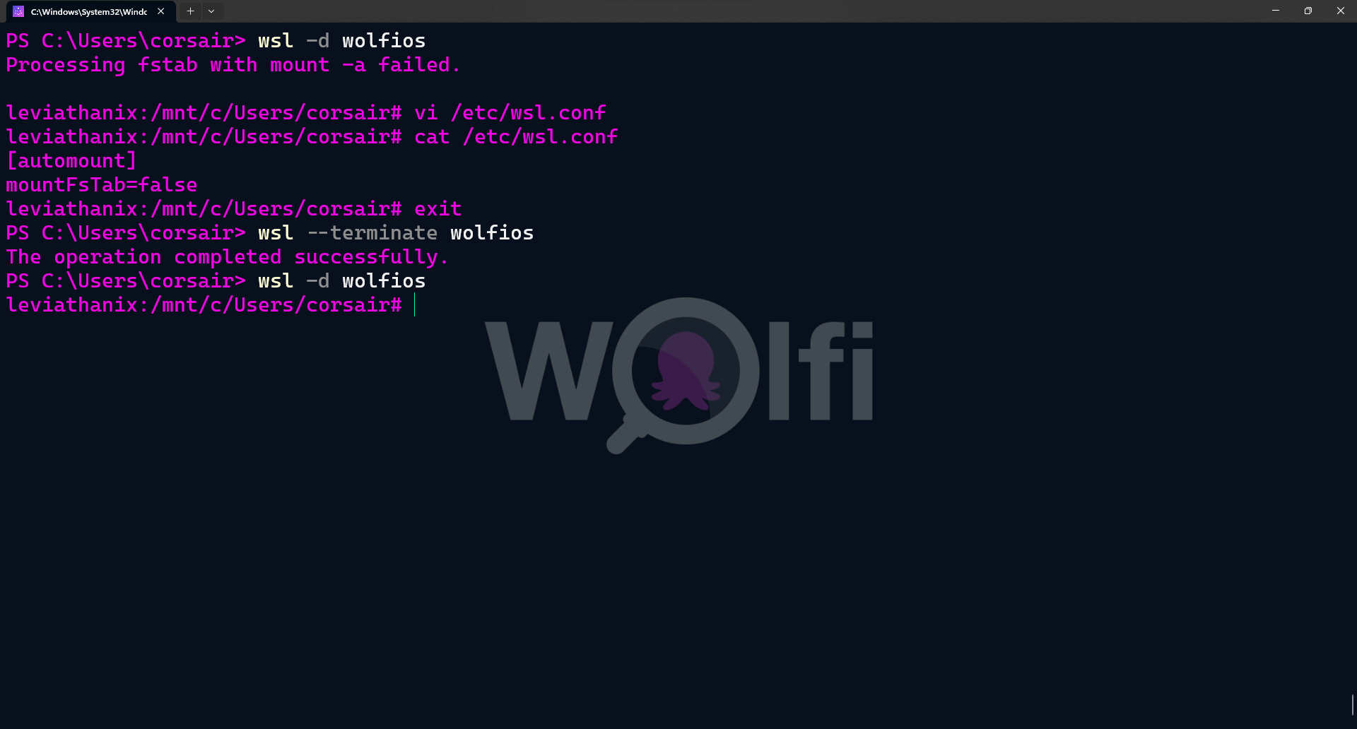 Disable the FSTAB automount