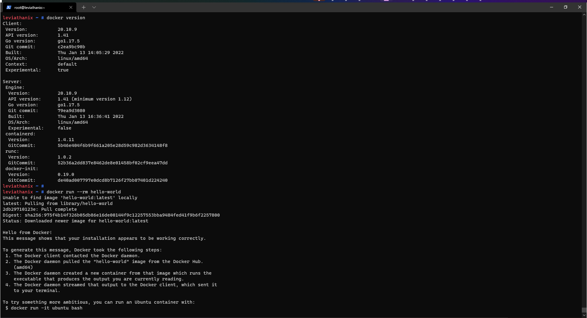 Create a Docker container